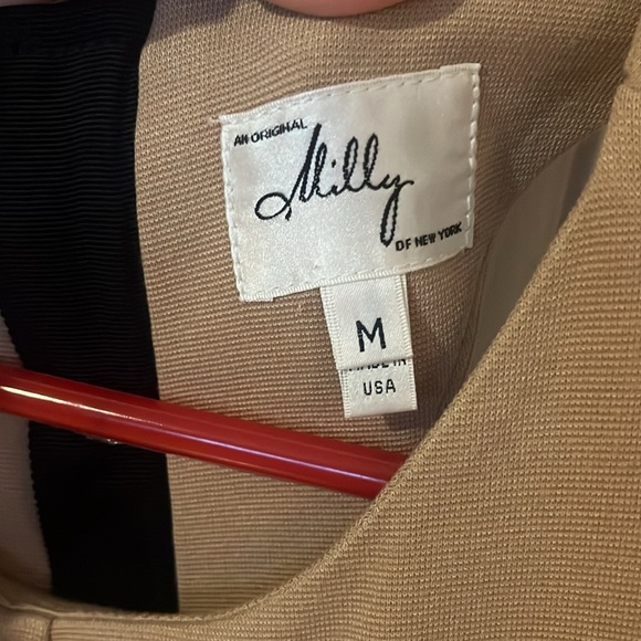 Milly Tan Halter Sheath Mini Dress for Work women’s size Medium - Picture 4 of 8